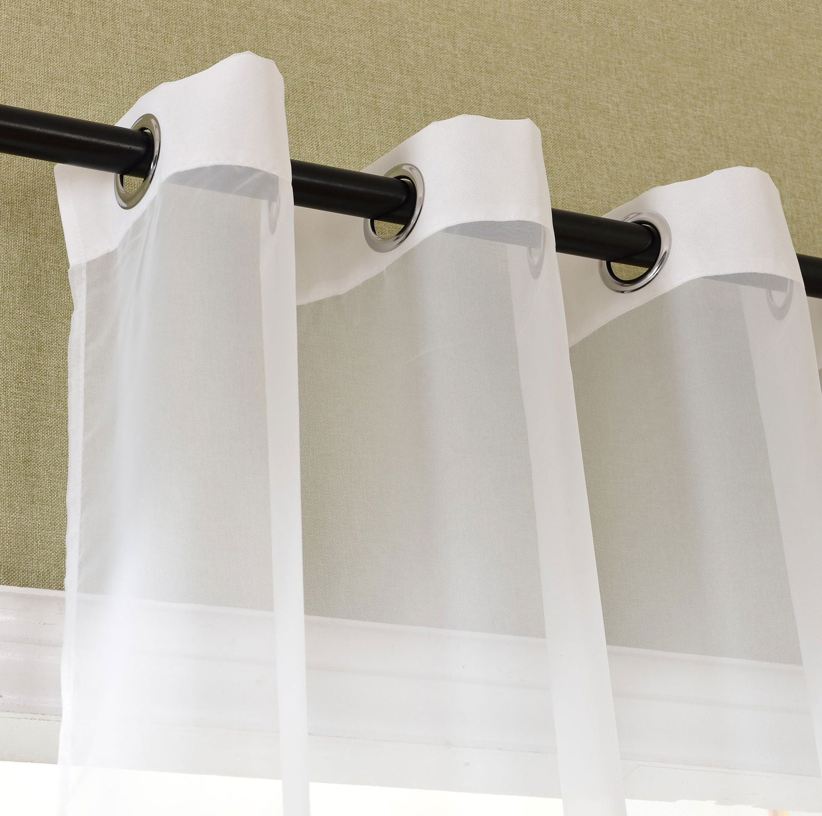 Schal transparent Farbverlauf Vorhang mit Ösen Gardine Voile 204202
