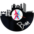 Wanduhr aus Vinyl Skyline Bonn