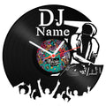 Wanduhr aus Vinyl DJ mit Name