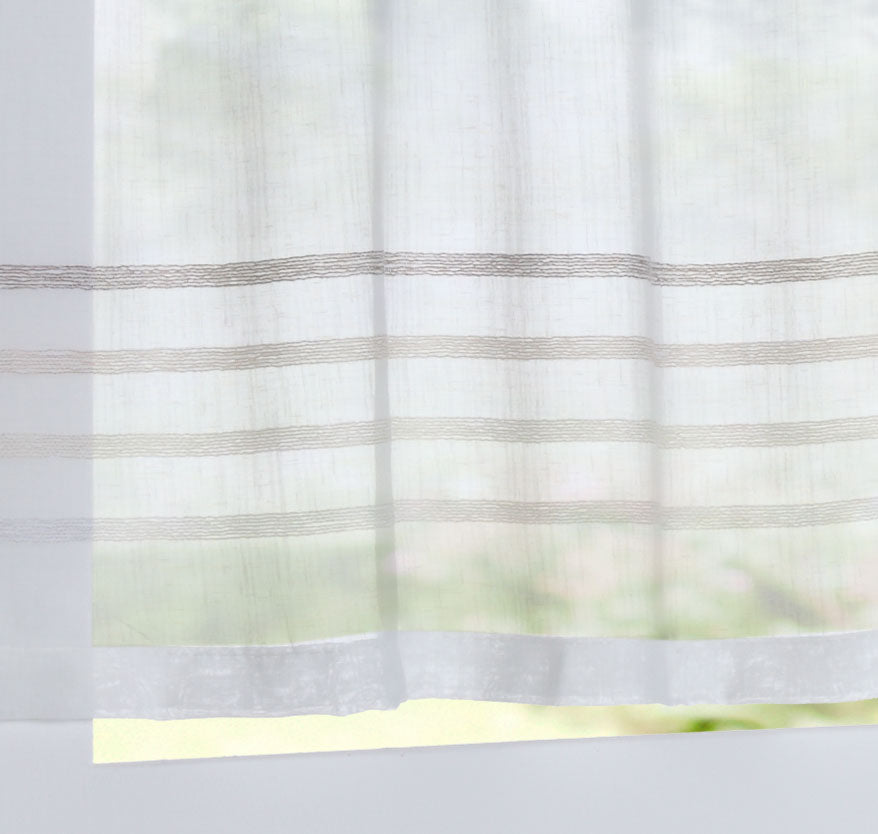 Scheibengardine »Adana« Sichtschutz Dekoration Transparent Jacquard Voile Küchenfenster Modern Streifen Musterung 10000304