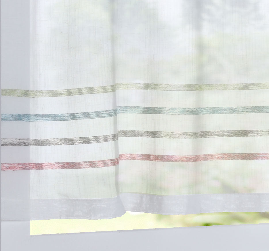 Scheibengardine »Adana« Sichtschutz Dekoration Transparent Jacquard Voile Küchenfenster Modern Streifen Musterung 10000304