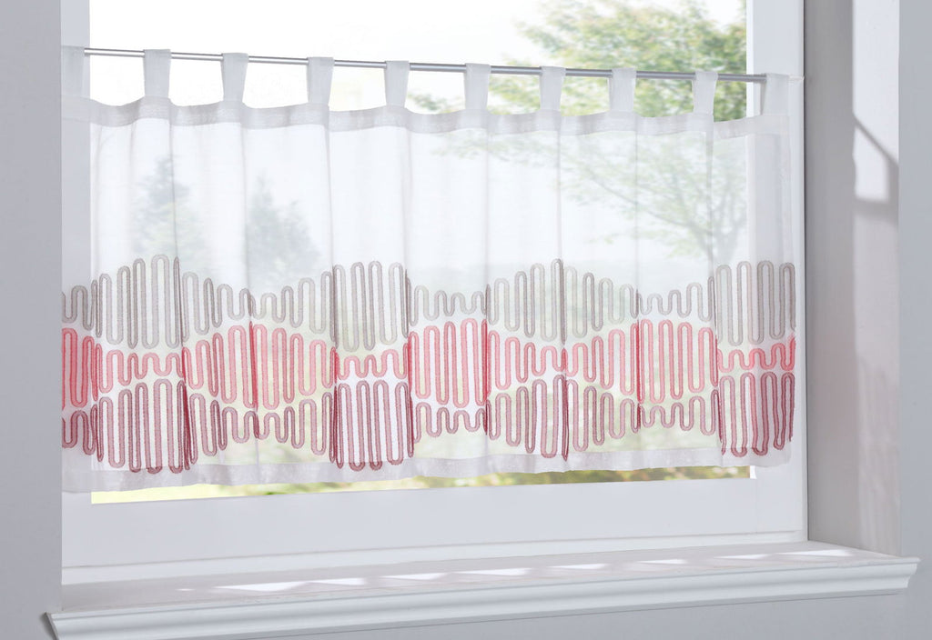 Scheibengardine »Amasya« Sichtschutz Dekoration Transparent Jacquard Voile Küchenfenster Modern Wellenform 10000308
