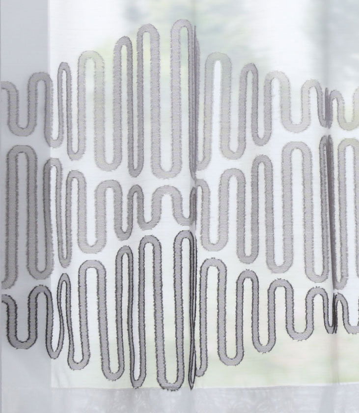Scheibengardine »Amasya« Sichtschutz Dekoration Transparent Jacquard Voile Küchenfenster Modern Wellenform 10000308