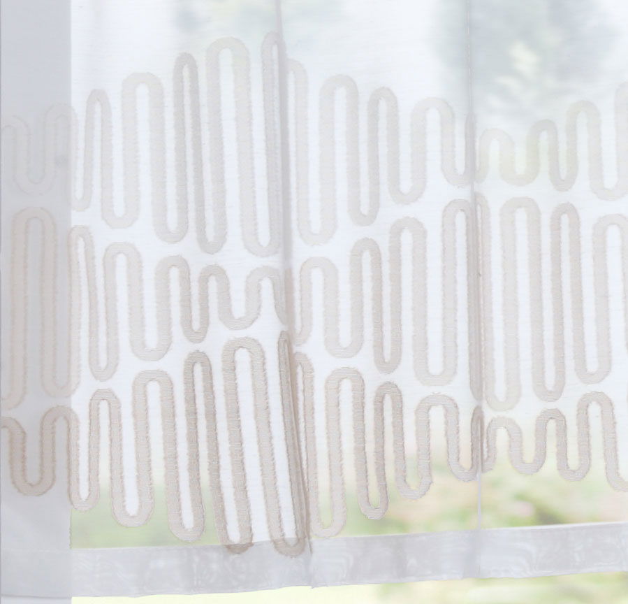 Scheibengardine »Amasya« Sichtschutz Dekoration Transparent Jacquard Voile Küchenfenster Modern Wellenform 10000308