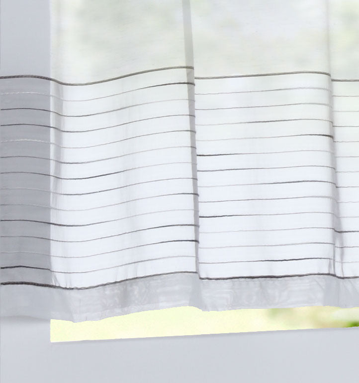 Scheibengardine »Antalya« Sichtschutz Dekoration Transparent Jacquard Voile Küchenfenster Modern Linien Muster 10000312