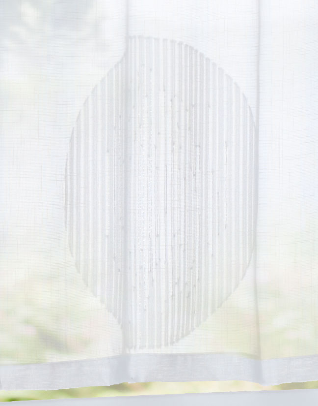 Scheibengardine »Balikesir« Sichtschutz Dekoration Transparent Jacquard Voile Küchenfenster Modern Kreise Muster 10000315