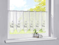 Scheibengardine Stickerei Transparent Stangenduchzug Schlaufen Bitrogardine Küchenfenster Sichtschutz 10000328