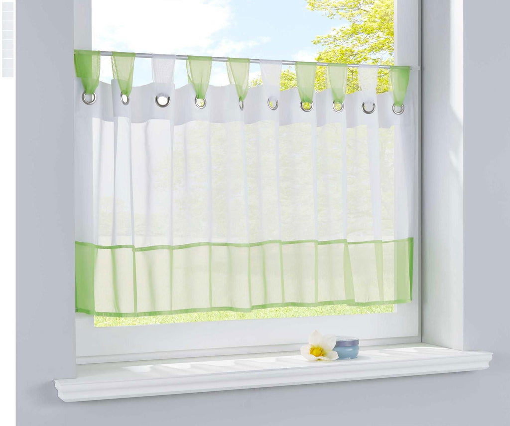 Scheibengardine »UNI« Voile Gardine Ösen mit Bordüre Vorhang Küche Gardinenstange (HxB) 610710