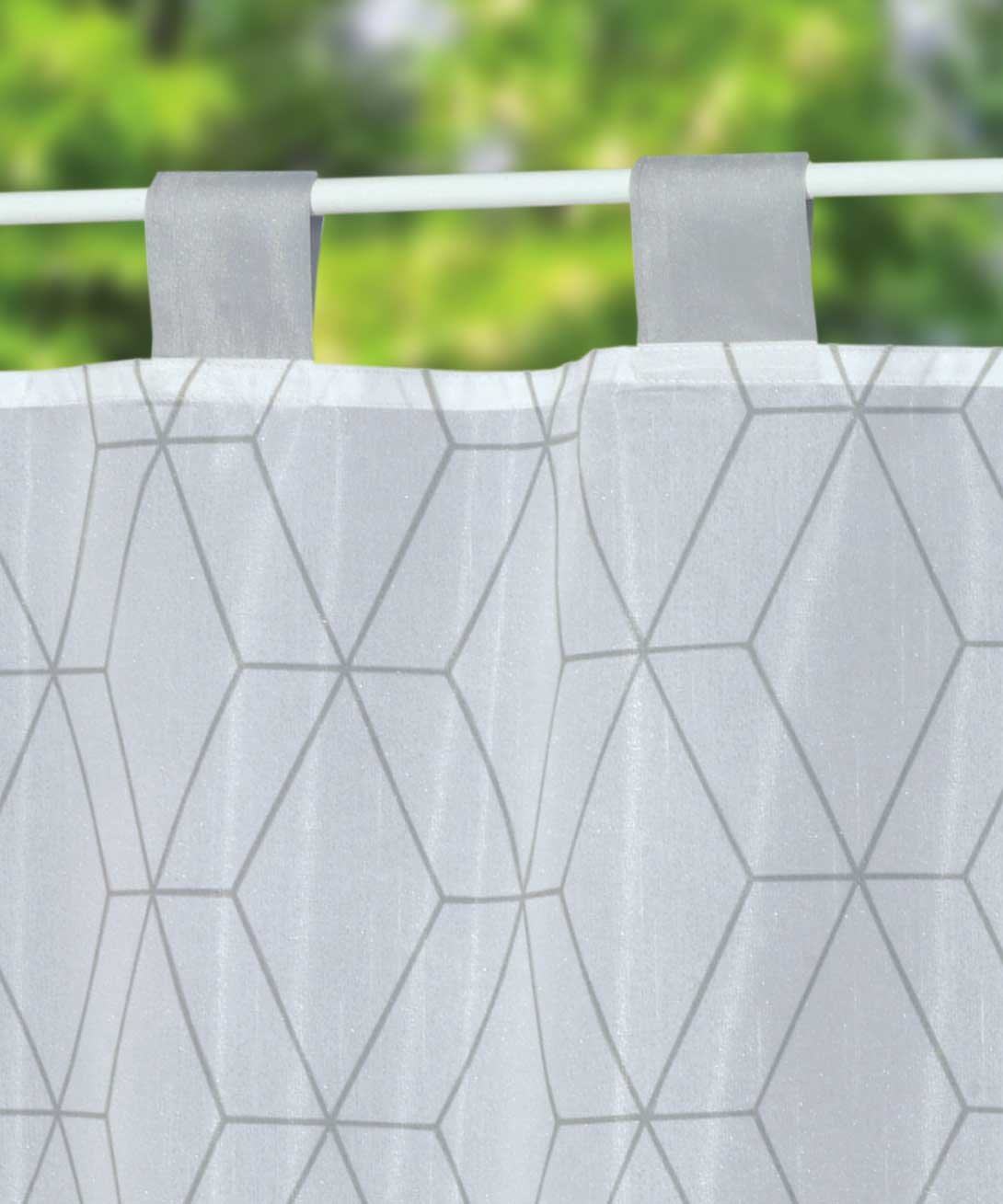Scheibengardine Voile »Ulm« Ausbrenner Bedruckt Sichtschutz Transparent  Küchenfenster 202071