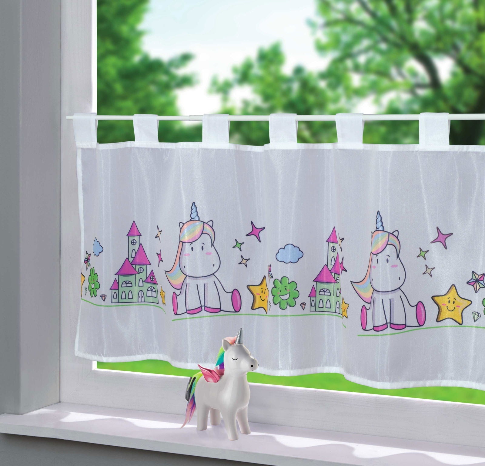 Scheibengardine Voile »Ulm« Ausbrenner Bedruckt Sichtschutz Transparent  Küchenfenster 202071