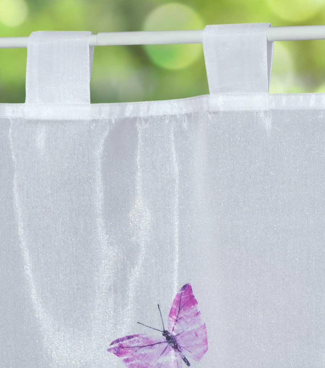 Scheibengardine Voile »Ulm« Ausbrenner Bedruckt Sichtschutz Transparent  Küchenfenster 202071