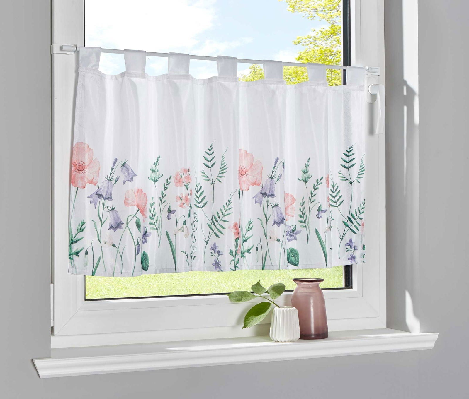 Scheibengardine Voile »Ulm« Ausbrenner Bedruckt Sichtschutz Transparent  Küchenfenster 202071