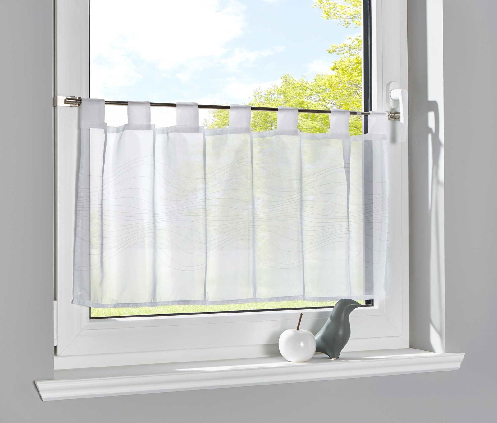 Scheibengardine Voile »Ulm« Ausbrenner Bedruckt Sichtschutz Transparent  Küchenfenster 202071
