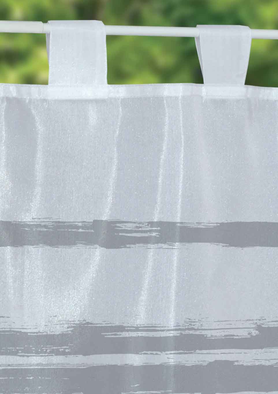 Scheibengardine Voile »Ulm« Ausbrenner Bedruckt Sichtschutz Transparent  Küchenfenster 202071
