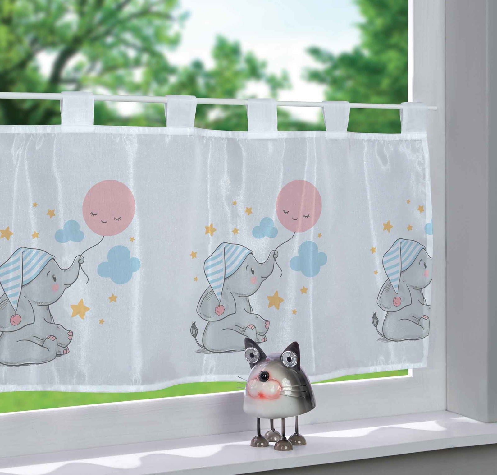 Scheibengardine Voile »Ulm« Ausbrenner Bedruckt Sichtschutz Transparent  Küchenfenster 202071