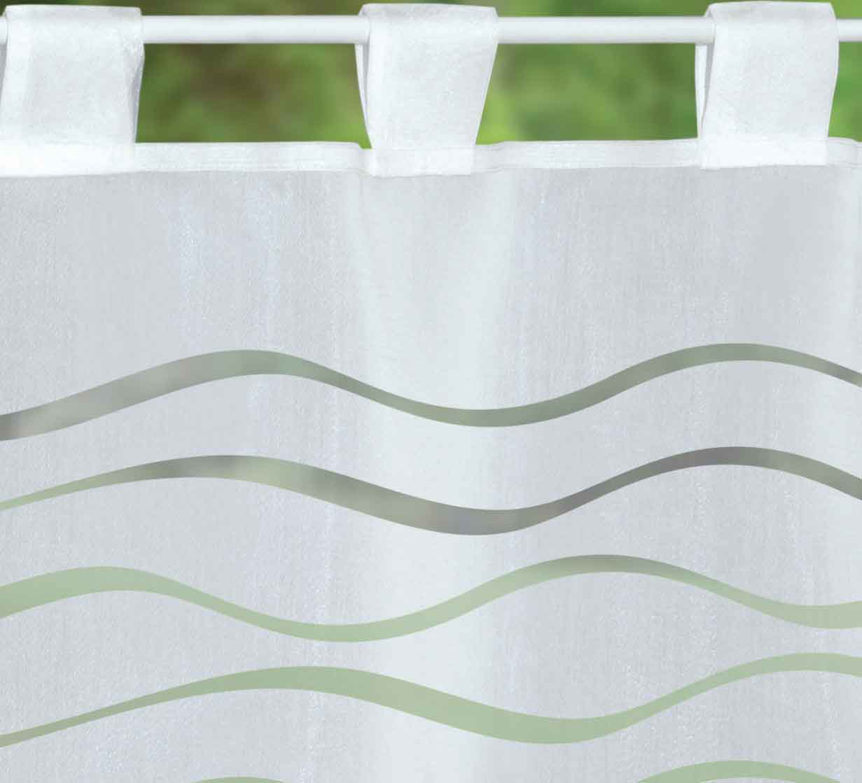 Scheibengardine Voile »Ulm« Ausbrenner Bedruckt Sichtschutz Transparent  Küchenfenster 202071