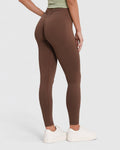 Scrunch Leggings High Waist V-Shape seamless blickdicht – Braun
