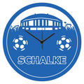Wanduhr aus Holz Vereinsliebe Schalke - mit UV Druck