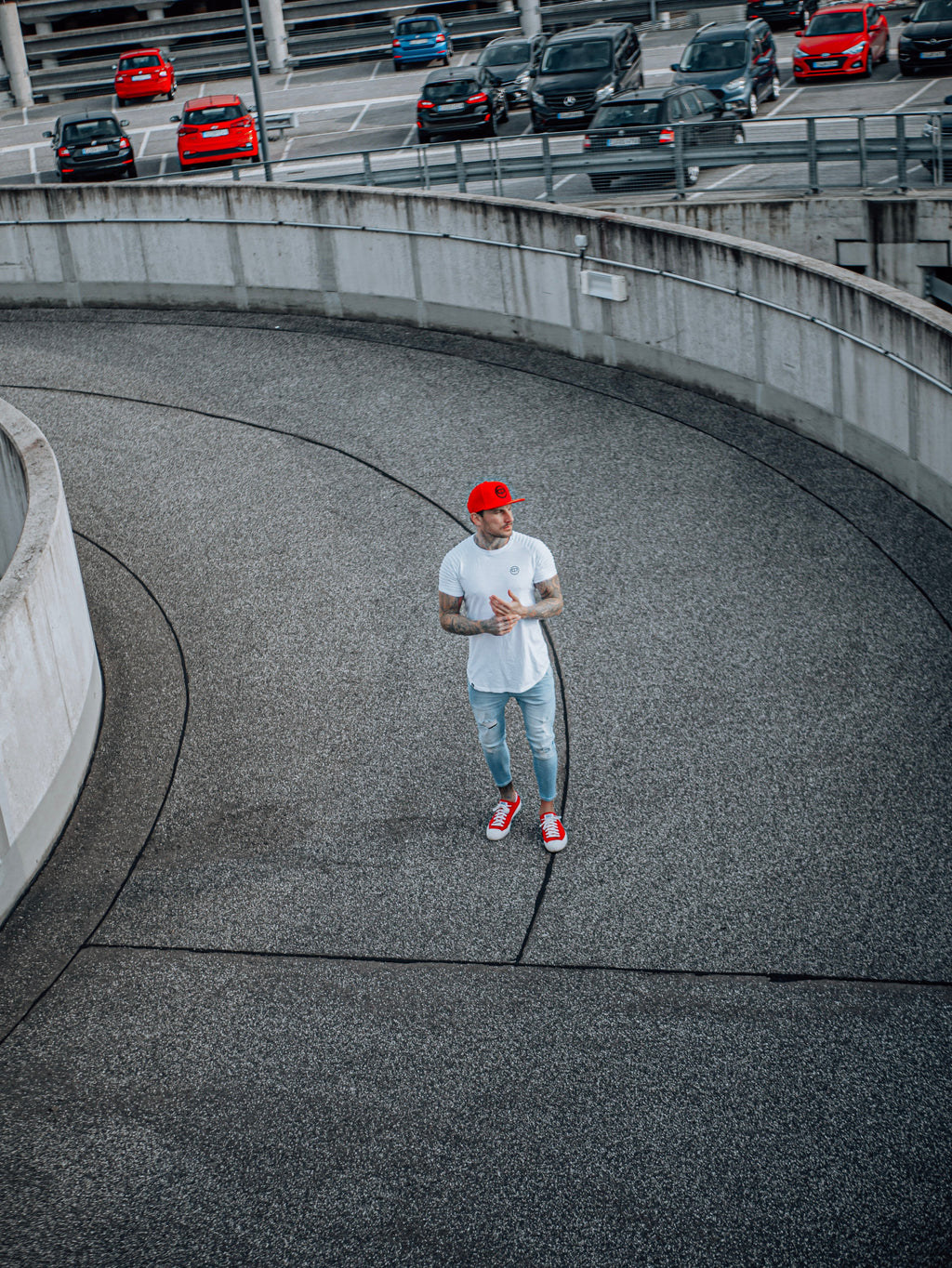 Snapback Cap - Red & Black