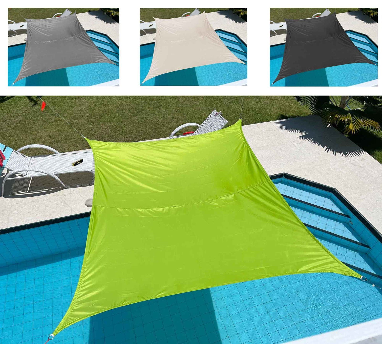 Sonnensegel Sonnenschutz Set inkl Befestigungsseile Wasserabweisend Polyester UV Schutz Windschutz Wetterschutz für Balkon Garten Terrasse 2023900N