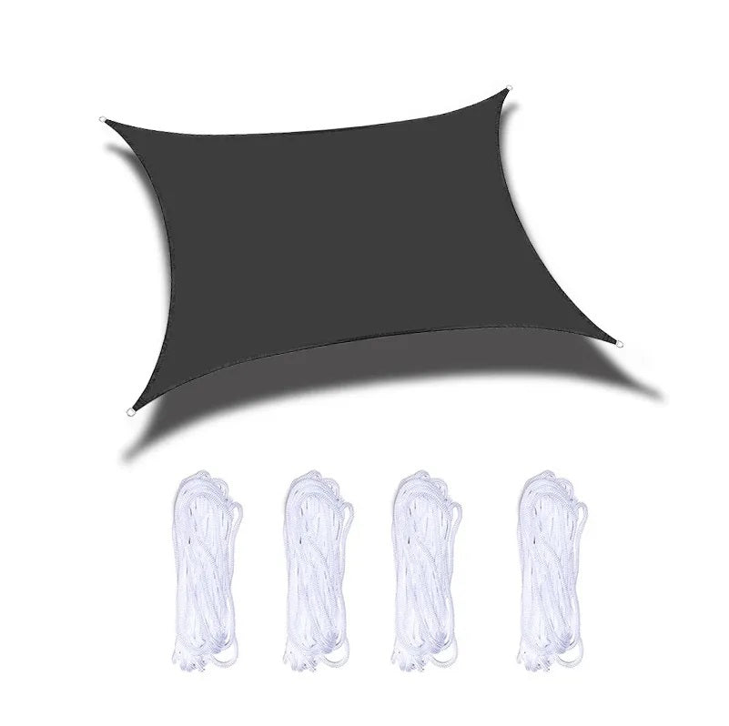 Sonnensegel Sonnenschutz Set inkl Befestigungsseile Wasserabweisend Polyester UV Schutz Windschutz Wetterschutz für Balkon Garten Terrasse 2023900N