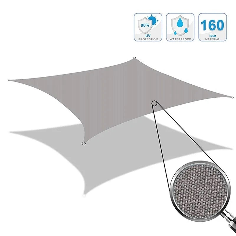 Sonnensegel Sonnenschutz Set inkl Befestigungsseile Wasserabweisend Polyester UV Schutz Windschutz Wetterschutz für Balkon Garten Terrasse 2023900N