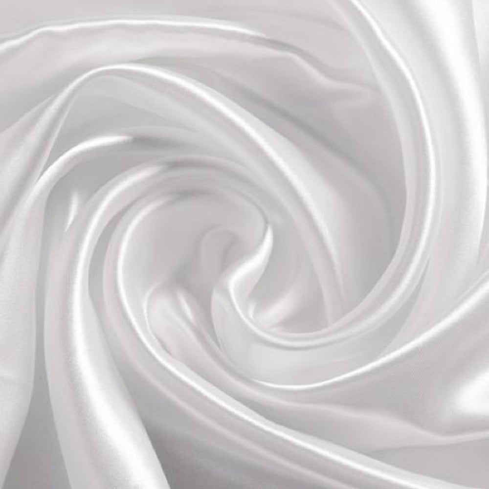 Stoff Deko Satin 10 Meter 150 cm Breit Weiß Blickdicht Weichfließend DIY Selbermachen Stoffballen 61068-10
