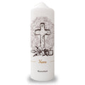 Große Kerze "Vintage Kreuz" - Trauerkerze mit Namen & Wunschtext
