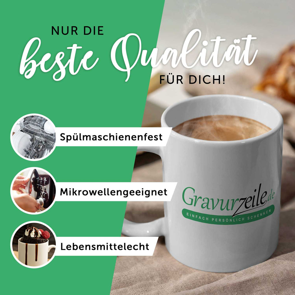 Bedruckte Tasse mit Weihnachtsmotiv im Let it Snow Design