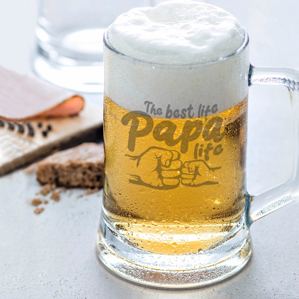 Montana Bierkrug mit Gravur "The best life Papa life"