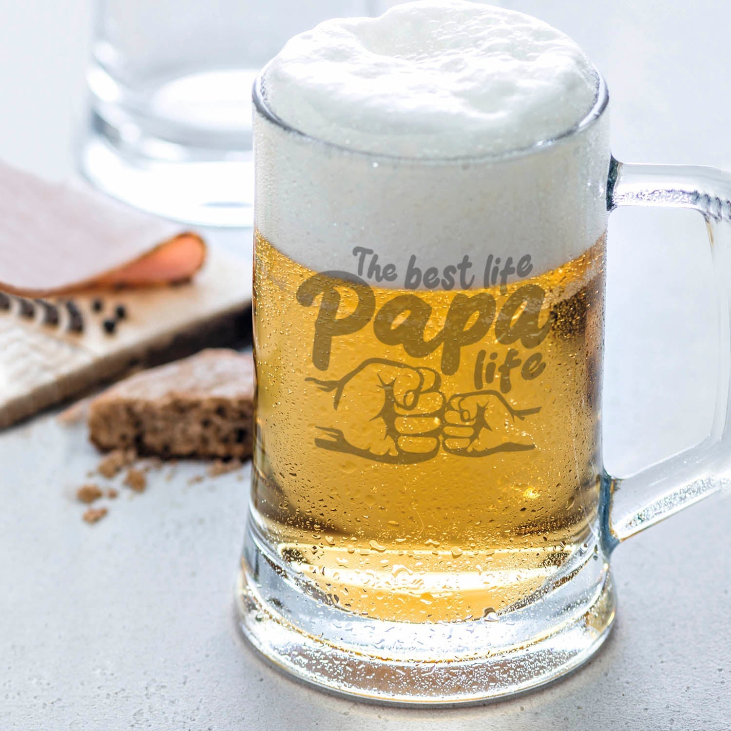 Montana Bierkrug mit Gravur "The best life Papa life"
