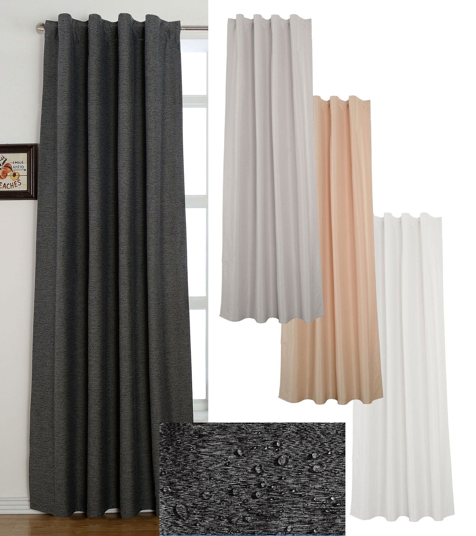 Thermo Jacquard Vorhang Oslo verdeckte Schlaufen Polar Fleece Verdunkelung Schutzabweisend (Höhe x Breite in cm) 20460