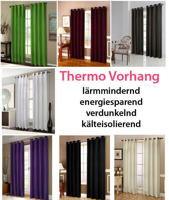 Thermo Ösen Vorhang mit Polar Fleece Rücken - 20500- 350gr./m², Gardine Matt Verdunkelungsstoff Blickdicht. 245cm x 140cm (HxB),  20500 20500