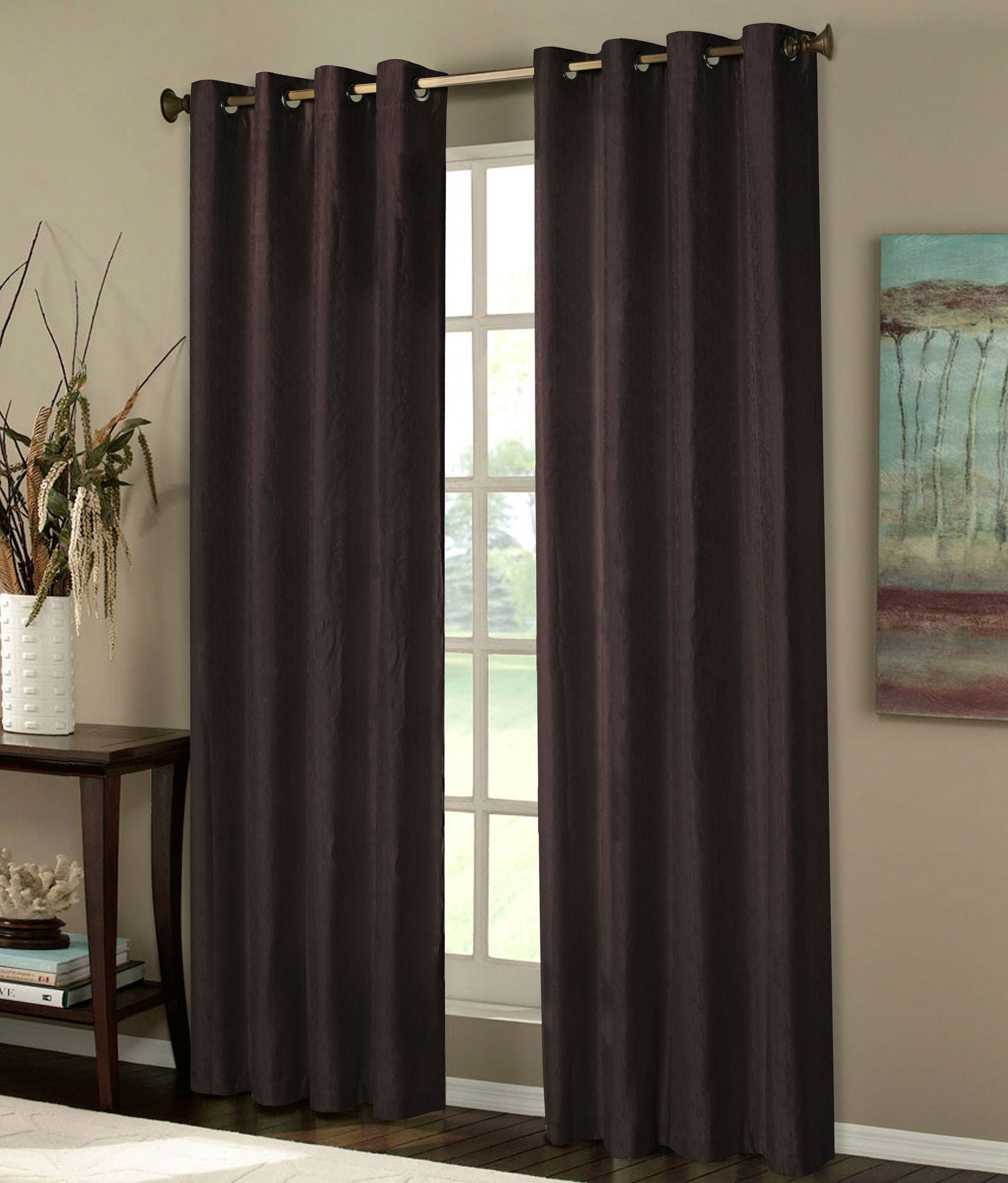 Thermo Ösen Vorhang mit Polar Fleece Rücken - 20500- 350gr./m², Gardine Matt Verdunkelungsstoff Blickdicht. 245cm x 140cm (HxB),  20500 20500