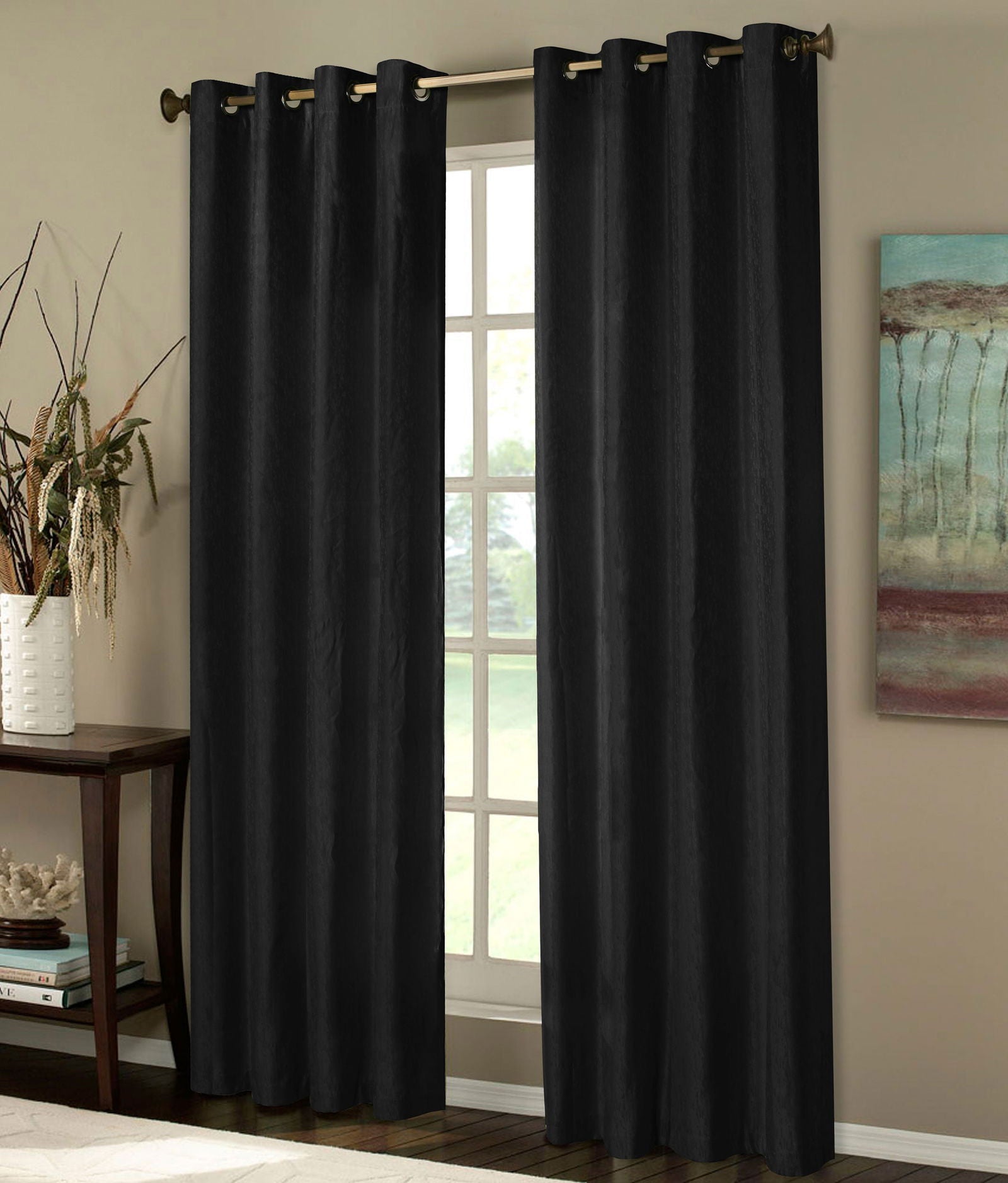 Thermo Ösen Vorhang mit Polar Fleece Rücken - 20500- 350gr./m², Gardine Matt Verdunkelungsstoff Blickdicht. 245cm x 140cm (HxB),  20500 20500