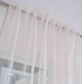 Transparente Gardine HxB 245x145 cm Weiß »DOHA« in Leinen-Optik mit Glänzendem Garn - Moderne Linien-Design, Pflegeleicht 2023490