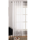 Transparente Gardine Vorhang Schal verdeckte Schlaufen Lurex Garn glänzend (Höhe x Breite cm) 20477