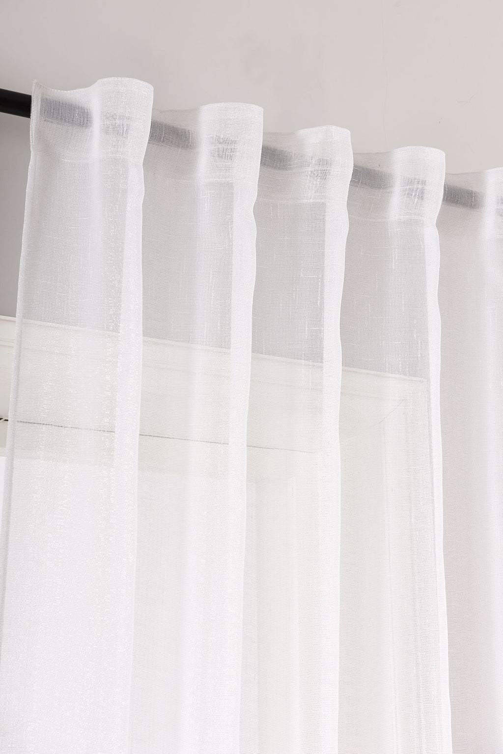 Transparente Gardine Vorhang Schal verdeckte Schlaufen Lurex Garn glänzend (Höhe x Breite cm) 20477