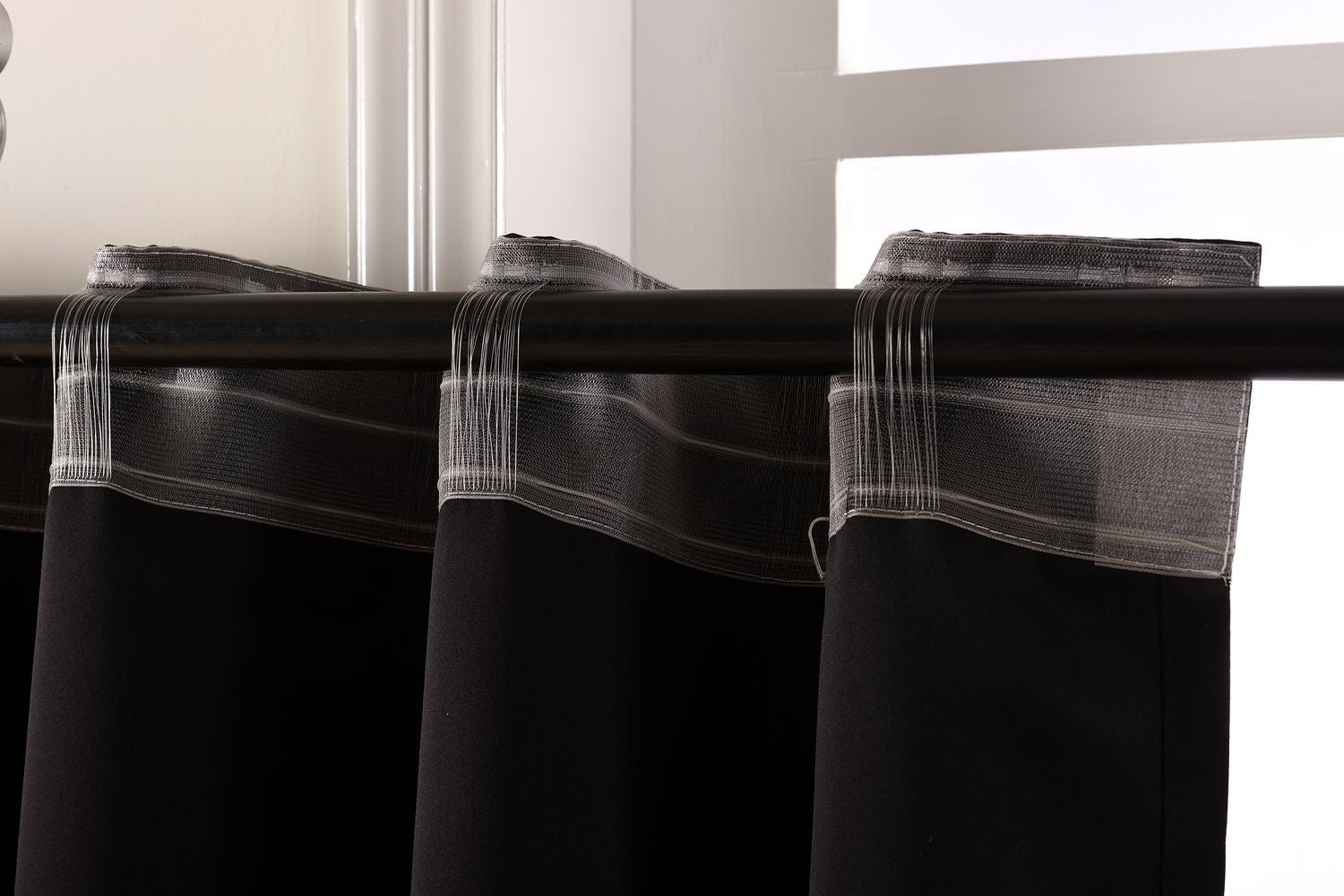 Transparente Gardine Vorhang Schal verdeckte Schlaufen Lurex Garn glänzend (Höhe x Breite cm) 20477
