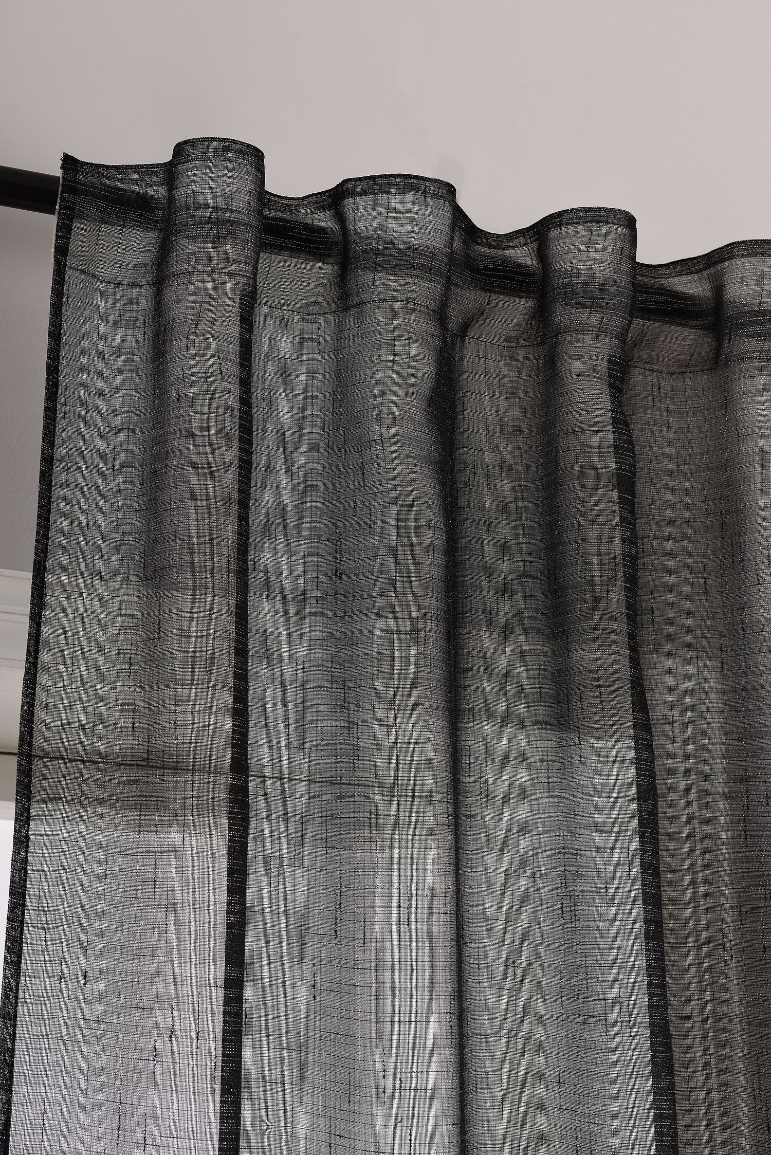 Transparente Gardine Vorhang Schal verdeckte Schlaufen Lurex Garn glänzend (Höhe x Breite cm) 20477