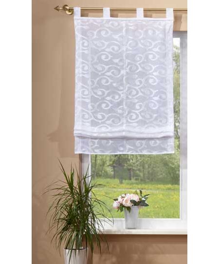 Transparentes Raffrollo aus Jacquard, luftiger Voile im eleganten Design 610009