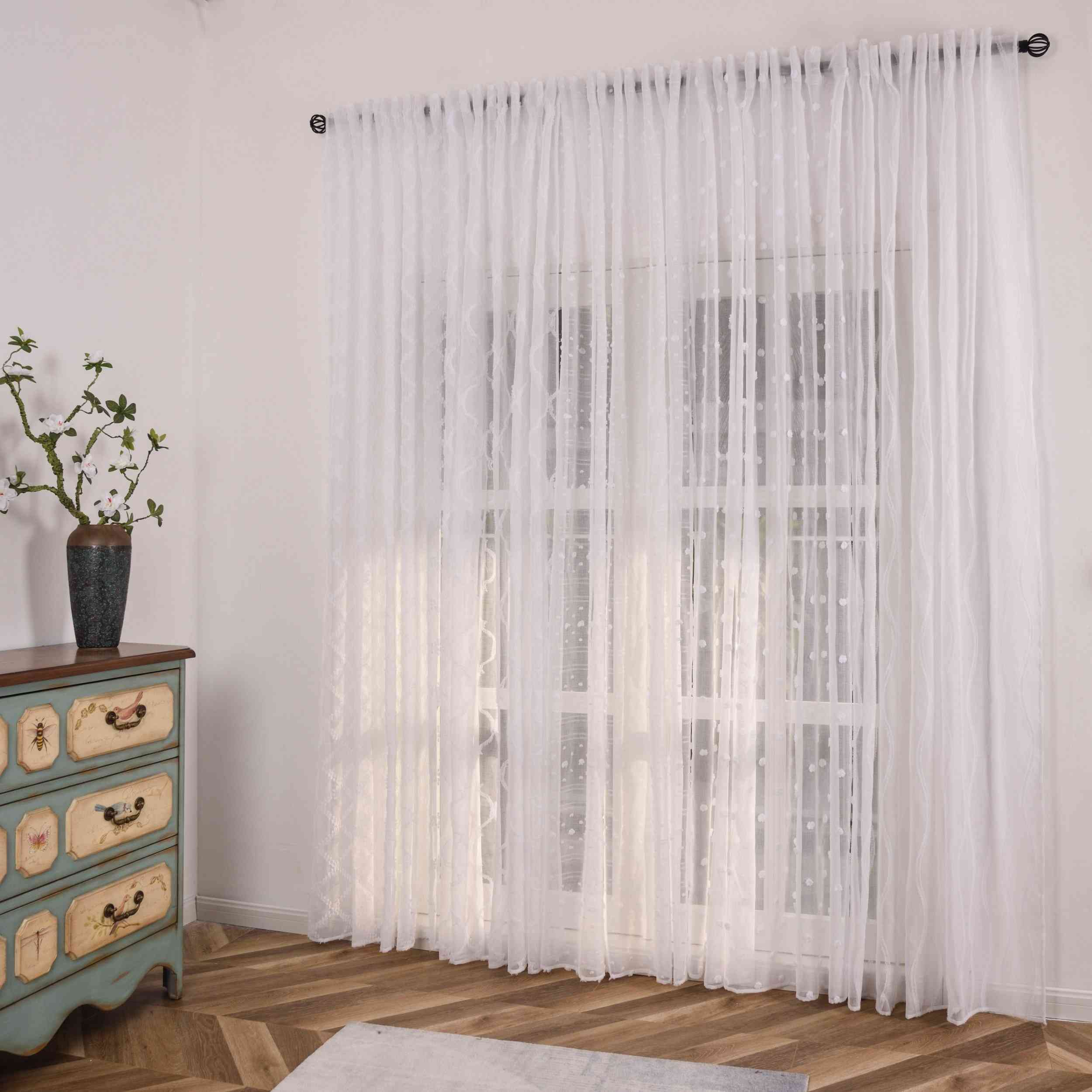 2er Set Gardine »VALENCIA« Multiband Aufhängung Scherli Transparent Leinen-Optik 2023400-408S-2