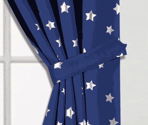 Verdunkelung Vorhang Star Ösen blickdicht Black-out mit silbernen Sternen 20650