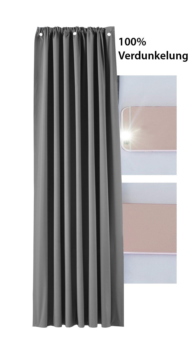 Verdunkelungsvorhang »DARK« Saugnapf Abnehmbar Reisevorhang Vorträge Vorhang 100% Verdunkelung Softshell Material Multi Aufhängung Strandhaus Vorhalle Cabana 10000335set