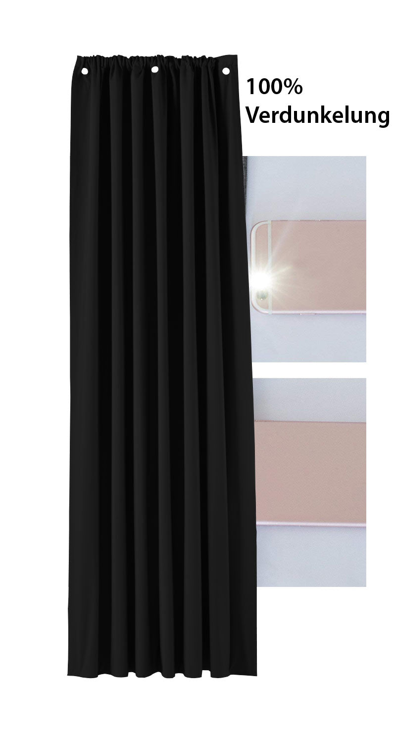 Verdunkelungsvorhang »DARK« Saugnapf Abnehmbar Reisevorhang Vorträge Vorhang 100% Verdunkelung Softshell Material Multi Aufhängung Strandhaus Vorhalle Cabana 10000335set