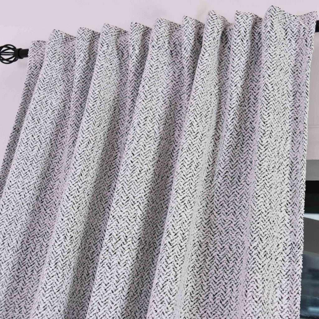Vorhang Chenille Vorhang Bouclé-Struktur HxB 245x140 cm Weiß Schwarz »MONTANA« Multiband-Aufhängung Pflegeleicht 2023330