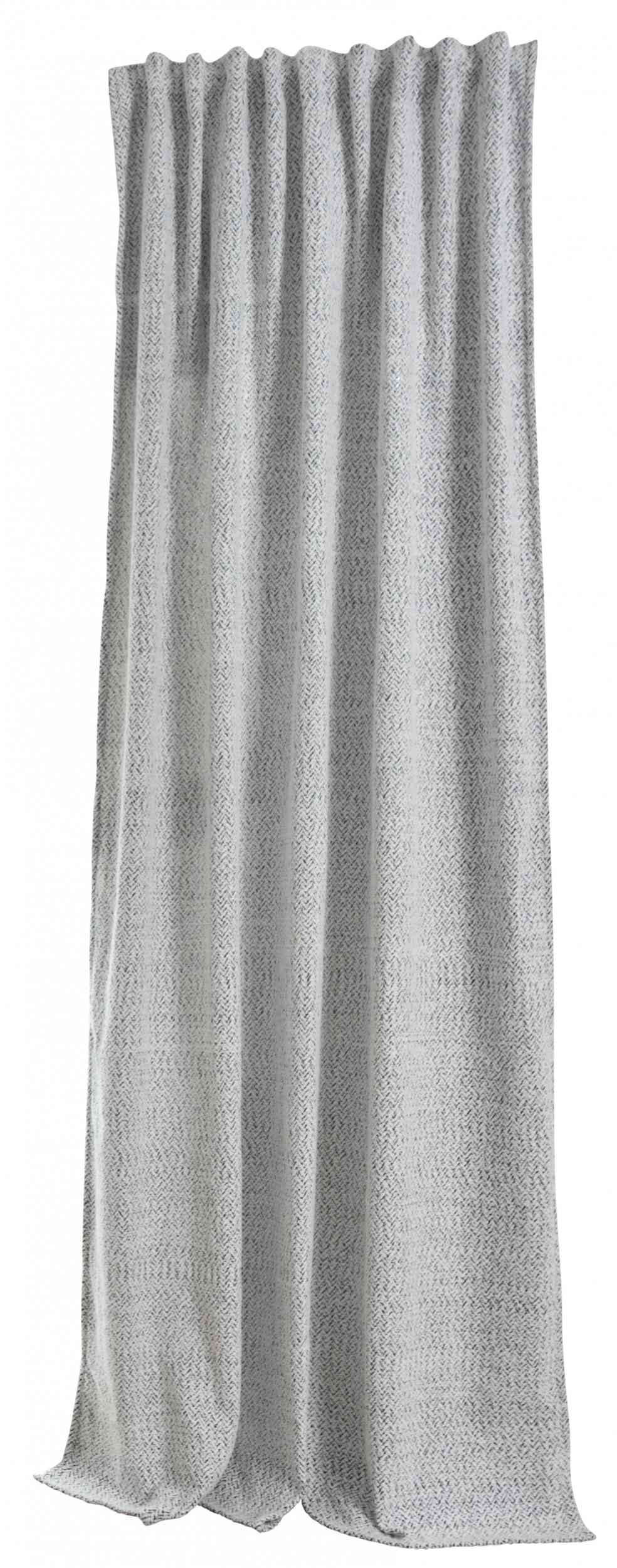 Vorhang Chenille Vorhang Bouclé-Struktur HxB 245x140 cm Weiß Schwarz »MONTANA« Multiband-Aufhängung Pflegeleicht 2023330