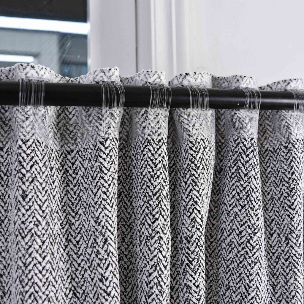 Vorhang Chenille Vorhang Bouclé-Struktur HxB 245x140 cm Weiß Schwarz »MONTANA« Multiband-Aufhängung Pflegeleicht 2023330