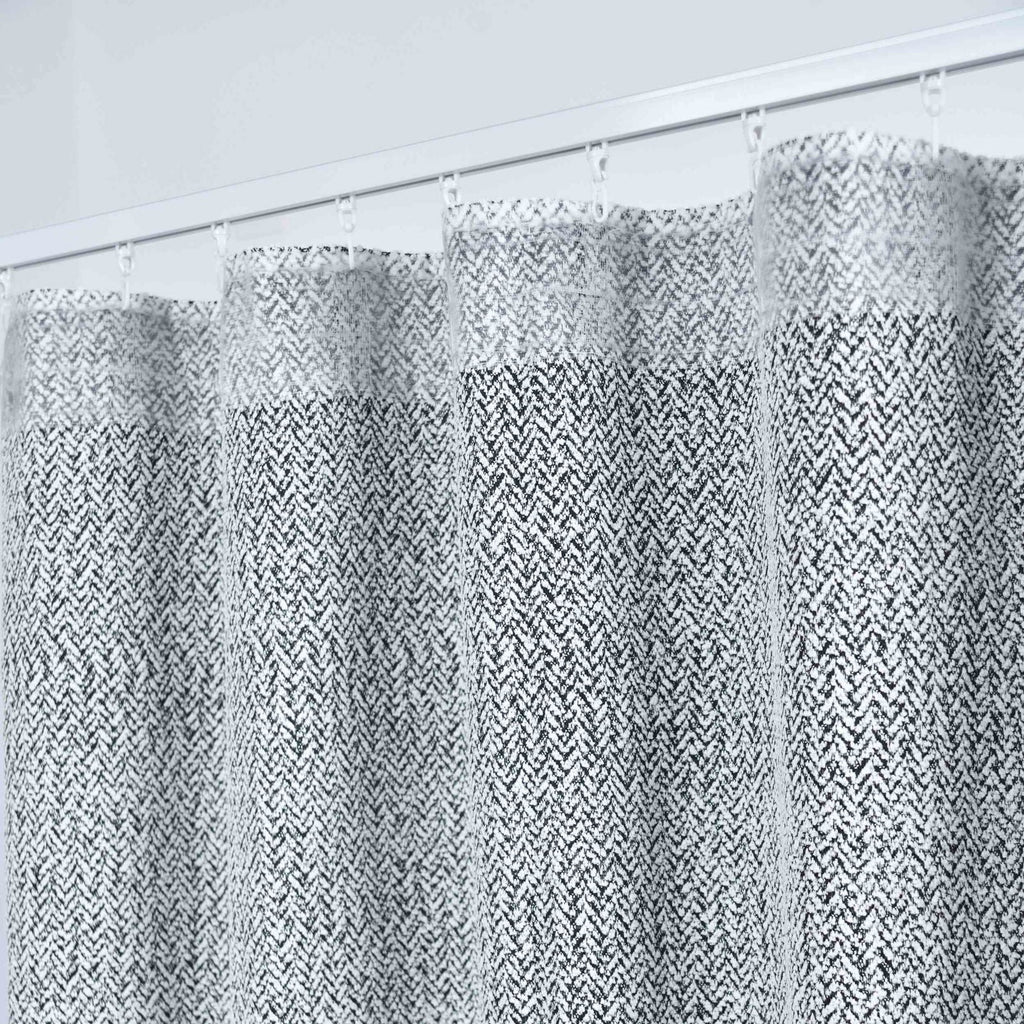 Vorhang Chenille Vorhang Bouclé-Struktur HxB 245x140 cm Weiß Schwarz »MONTANA« Multiband-Aufhängung Pflegeleicht 2023330