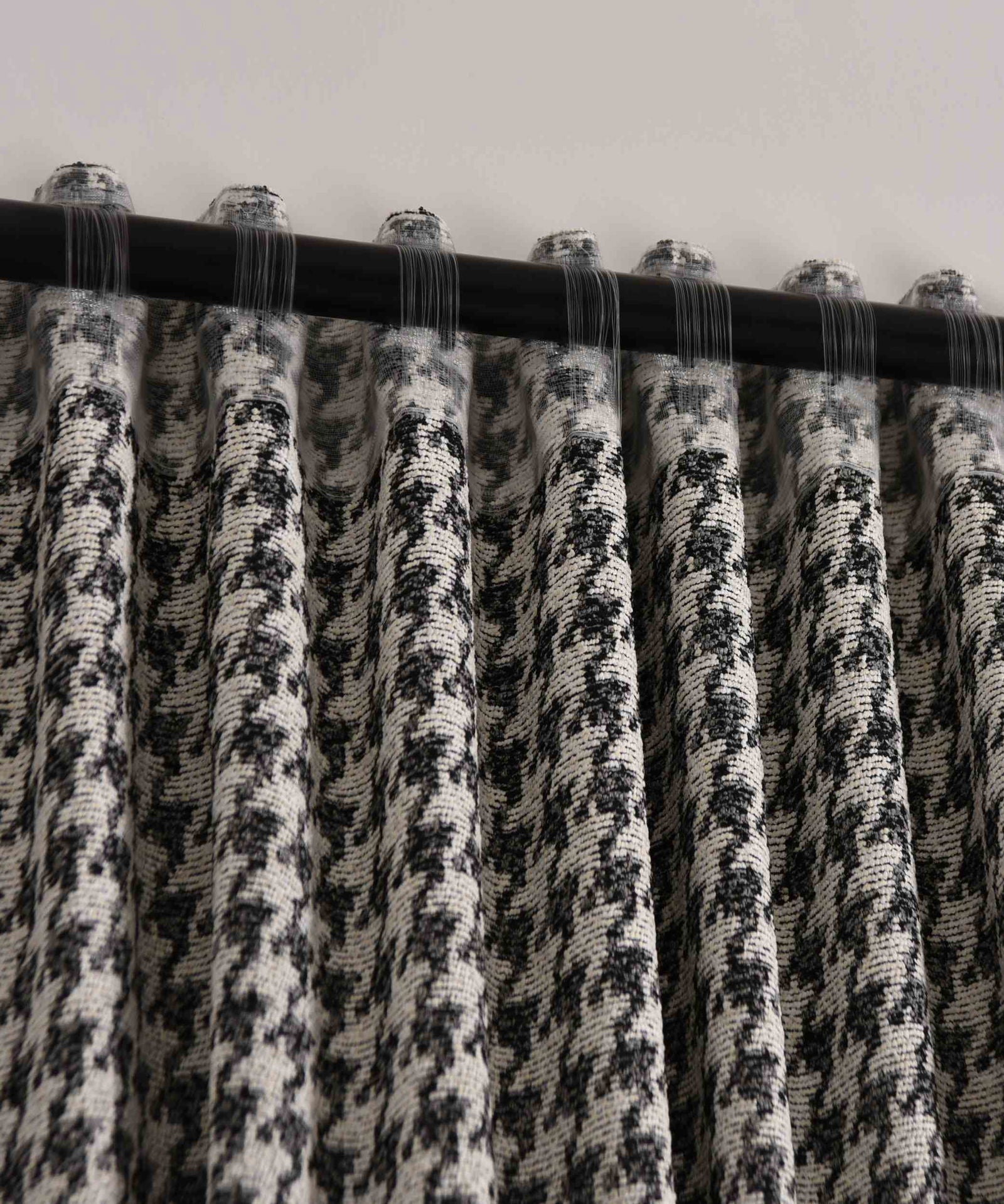 Vorhang HxB 245x140 cm Creme Schwarz Hahnentritt-Muster »PARIS« Flexible Multiband Aufhängung Elegant Pflegeleicht 2023320